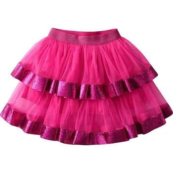 Dívčí sukně Dívčí tutu sukně vrstvený vzhled - tmavě růžová (malinová) Velikost: 6T (110-116)