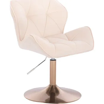 LuxuryForm DESIGN Kosmetická židle MILANO VELUR na zlatém talíři - krémová