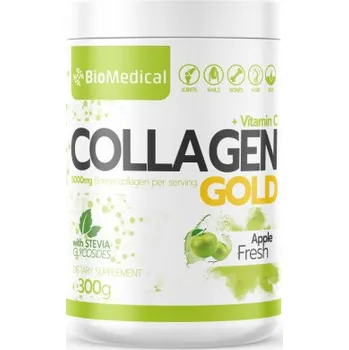 Kloubní výživa BioMedical Collagen Gold - Hydrolyzovaný kolagen 300 g Stevia Lemon Fresh