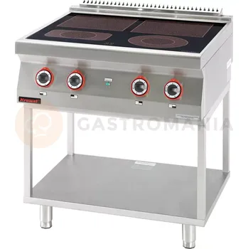 Sporák Elektrický sklokeramický sporák 4 plotýnky 2x4 kW + 2x2,1 kW na podstavci | KROMET, 700.KE-4C.T