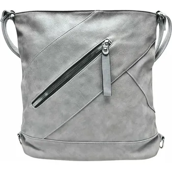 Kabelka Velký světle šedý kabelko-batoh s kapsou Foxie