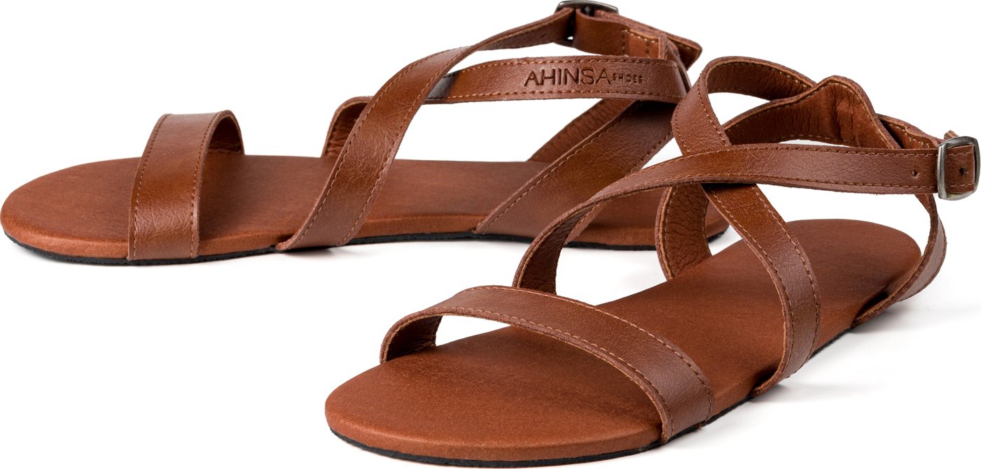 Ahinsa Shoes Ahinsa sandály HAVA hnědé Velikost: 44