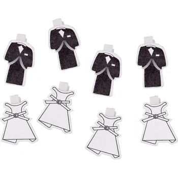 Vánoční dekorace Dřevěný kolíček ženich, nevěsta - mix, barva bílá černá