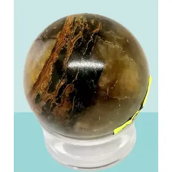 Tygří oko koule cca 3,4 cm (s troškou achátu - zajímavá)