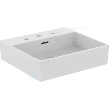 Umyvadlo Ideal Standard Extra Umyvadlo na desku 50x45 cm, s přepadem, 3 otvory pro baterii, bílá, T388501