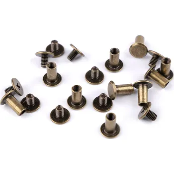 Galanterie Sedlářský nýt šroubovací Ø10 mm Staromosaz (Sedlářský nýt šroubovací Ø10 mm)