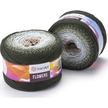 Galanterie Yarn Art příze Flowers 311 béžová, tyrkysová, zelená