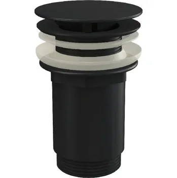 Sifon Umyvadlová výpusť pileta 5/4" velká neuzavíratelná zátka, pro umyvadla bez přepadu, černá
