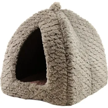 Pelíšek pro psa ROSEWOOD Pelech Grey and Pink Fleece Pyramid 40×40×40 cm Šedý