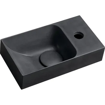Umyvadlo Sapho PICCOLINO betonové umývátko 30,8x17cm, baterie vpravo, antracit, PK30516