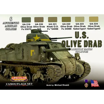 Speciální výtvarná barva Set barev LifeColor CS11 U.S. OLIVE DRAB