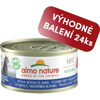 Krmivo pro kočku Almo Nature HFC Natural - Tuňák a mušle 70g výhodné balení 24 ks