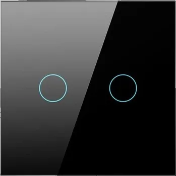 vypínač AVATTO LZTS02-EU-220V Zigbee switch, černý (2-gang, No Neutral)