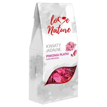 Jedlá dekorace na dort Love Nature Jedlé květy přírodní pivoňka 10 g