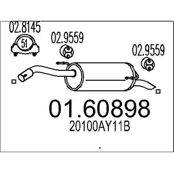 Tlumič výfuku Zadní tlumič výfuku MTS 01.60898