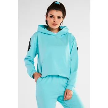 Dámská mikina Klokaní mikina s kapucí volného střihu M248 Barva: Modrá, Velikost: S/M