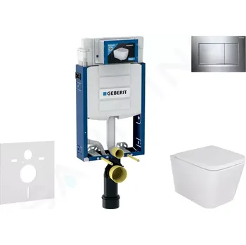 Geberit Kombifix Set předstěnové instalace, klozetu Arkas a sedátka softclose, tlačítko Sigma30, chrom, SANI15CA1108