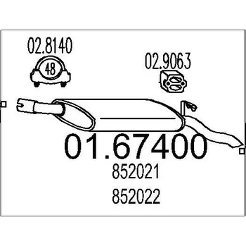 Tlumič výfuku Zadní tlumič výfuku MTS 01.67400