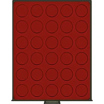 Obal pro sběratelský předmět Lindner 30 polí do 37 mm Barva: Vínová