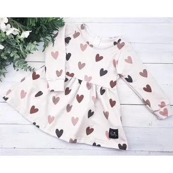 Dívčí šaty Princess šaty s dlouhým rukávem - Heart 86/92