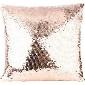 Povlak na dekorativní polštářek Povlak na polštář s flitry 40 x 40 cm - šampaňské sublimace termotransfer