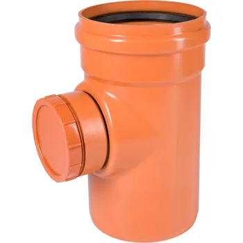 Kanalizační potrubí Čistič kanalizační PVC Osma KGRE, DN 250, kruhový uzávěr, oranžová