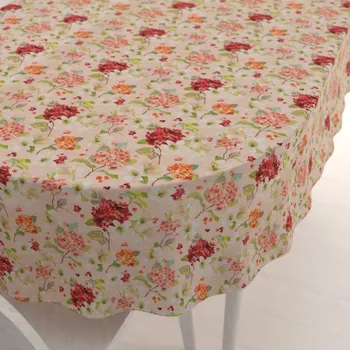 ubrus Dekorační oválný ubrus PML-091 Hortenzie a lilie na růžovém 50x100 cm
