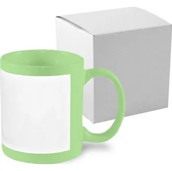 Hrnek 330 ml A+ s rámečkem - zelený s krabičkou sublimace termotransfer
