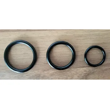 karabina KROUŽEK svařený ČERNÝ LAK - 3 velikosti (kroužek svařovaný, sedlářský, černý lak)