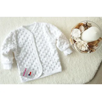 Kojenecká bunda AMÁLKA Kojenecký kabátek minky, bílý Velikost: 68