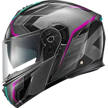 Helma na motorku KV50 ESCALADE LADY - dámská výklopná šedo-růžová moto přilba KAPPA - XS (54)