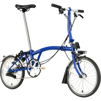 Skládací kolo Skládací kolo Brompton C Line jednobarevné, Picadily Blue typ řídítek S