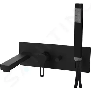 Vodovodní baterie Paffoni Ringo Vanová baterie pod omítku, s příslušenstvím a tělesem, matná černá, RIN001NO