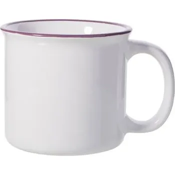 Bílý hrnek 300 ml - fialový lem sublimace termotransfer