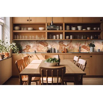 Fototapeta DIMEX | Fototapeta do kuchyně Popraskaná omítka KI-420-271 | 420 x 60 cm | hnědá + Samolepicí fototapeta za kuchyňskou linku DIMEX Popraskaná omítka v šíři 420 cm