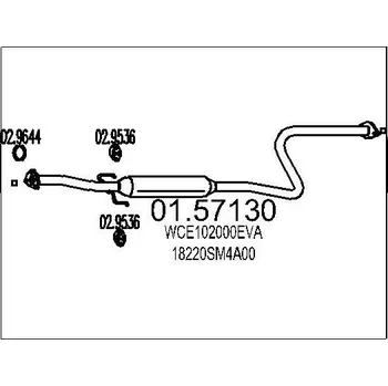 Tlumič výfuku Střední tlumič výfuku MTS 01.57130