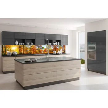 Fototapeta DIMEX | Fototapeta do kuchyně Barevný podzimní les KI-350-188 | 350 x 60 cm | hnědá, žlutá, oranžová + Samolepicí fototapeta za kuchyňskou linku DIMEX Barevný podzimní les v šíři 350 cm