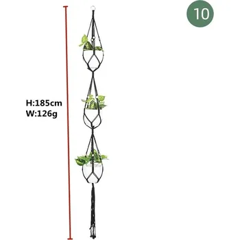 Závěsný ručně pletený obal na květináč | Závěsné macrame - 10