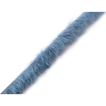 Oděvní / dekorační kožešinový proužek plochý, řezaný šíře 1,5 cm, barva 13 modrá jeans