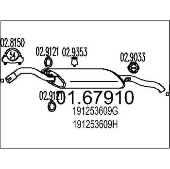 Tlumič výfuku Zadní tlumič výfuku MTS 01.67910