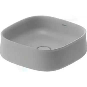 Umyvadlo Duravit Zencha Umyvadlo na desku 42x42 cm, bez přepadu, DuraCeram, WonderGliss, matná šedá, 23734267791