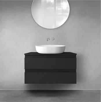 Koupelnový nábytek Oltens Vernal skříňka 80x45.6x47 cm pod umyvadlo závěsná černá 60001300