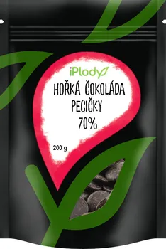 Čokoláda iPlody Hořká čokoláda pecičky 70 % 200 g