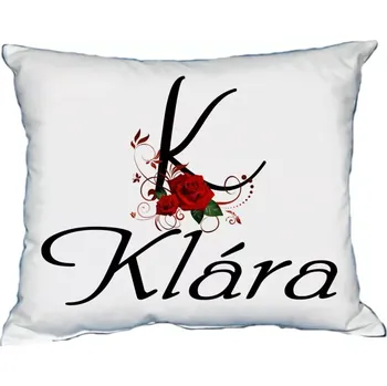 Dekorativní polštářek Polštář s dámským jménem KLÁRA (polštářek dámské jméno )