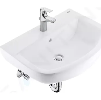 Umyvadlo Grohe Bau Ceramic Set umyvadla 60 cm a baterie Start Flow s výpustí, alpská bílá/chrom, 39472000