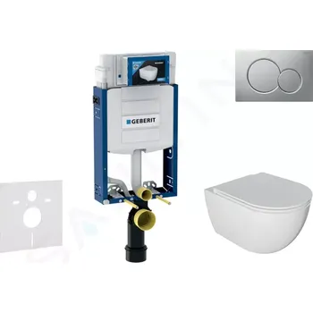 Geberit Kombifix Set předstěnové instalace, klozetu Oudee a sedátka softclose, tlačítko Sigma01, lakovaný matný chrom, SANI15CA1117