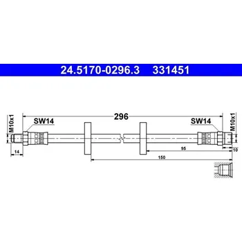 Brzdová hadice Brzdová hadice ATE 24.5170-0296.3