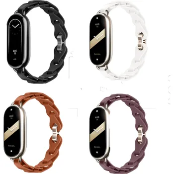 Příslušenství k chytrým hodinkám Elegantní silikonový řemínek Mi band 8 Bílá 8