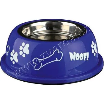 Miska pro psa Nerez miska v plastovém barevném obalu 0,9 l/16 cm