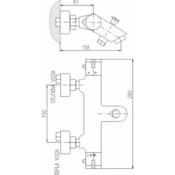 Vodovodní baterie Termostatická vanová baterie Domoletti DTRM54.5